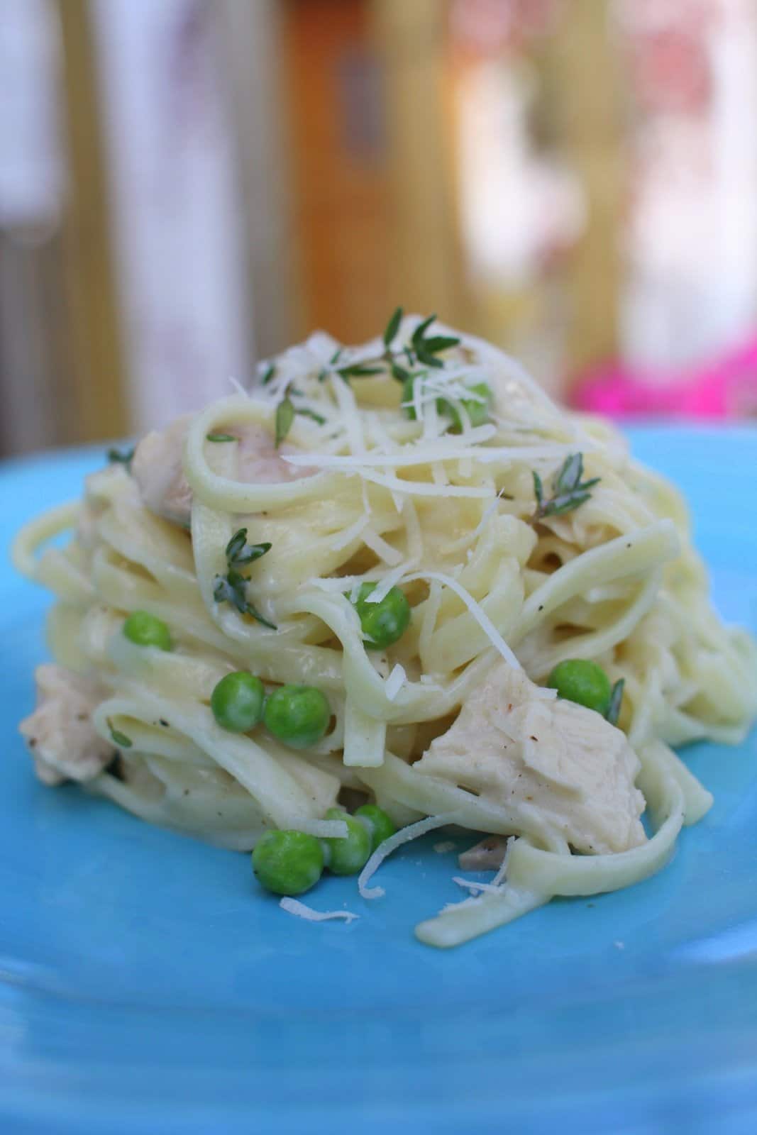 WFD? Linguine with Turkey, Thyme and Petits Pois