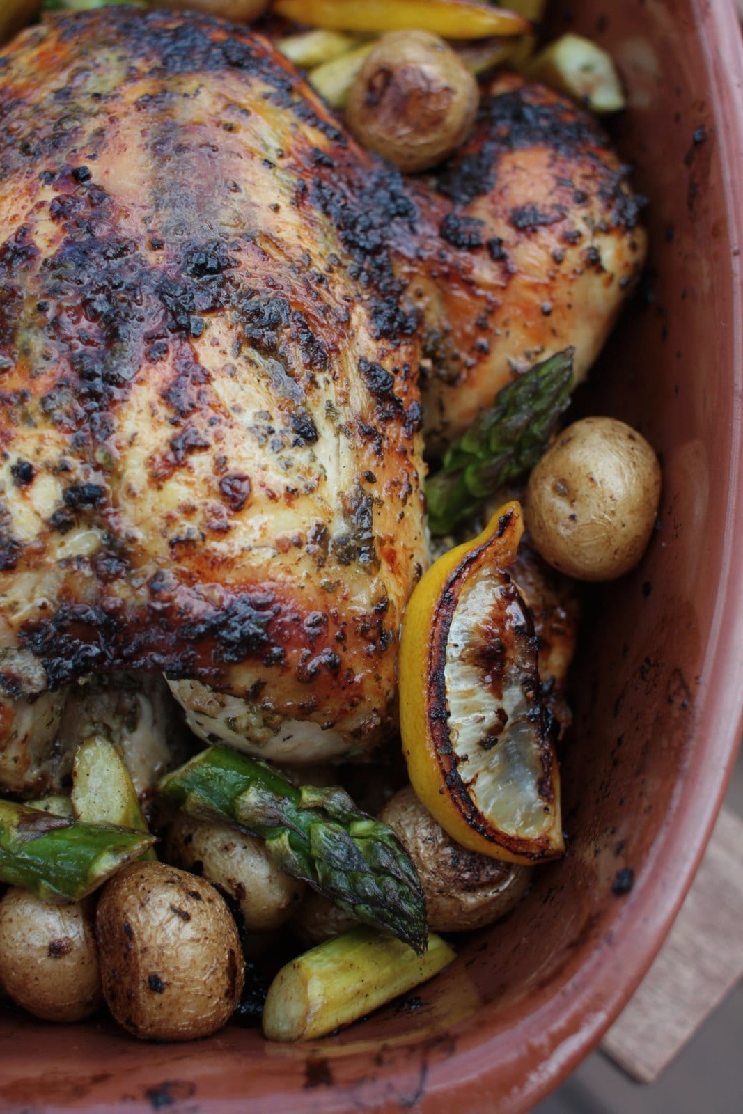 WFD? Lemon & Oregano Roast Chicken with New Potatoes and Asparagus