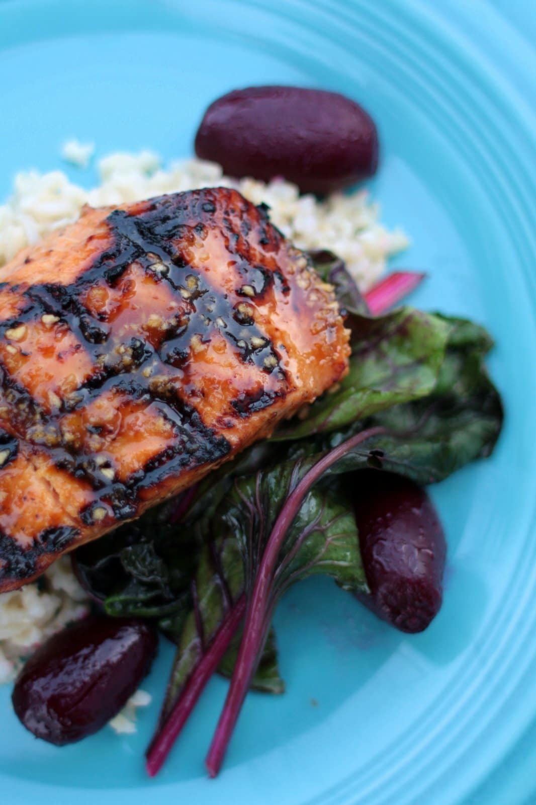 WFD? Peach & Ginger Glazed Salmon with Baby Beets