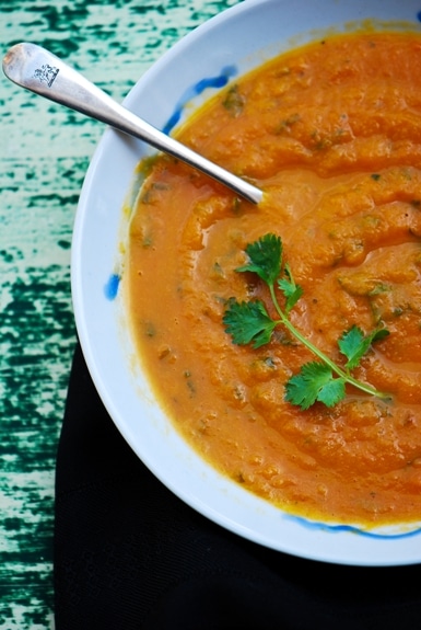 Roasted Carrot and Cilantro Soup