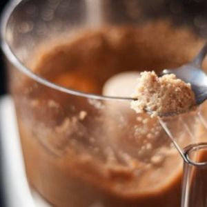 Nut butter in a food processor