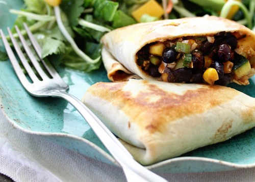 vegetarian black bean burritos