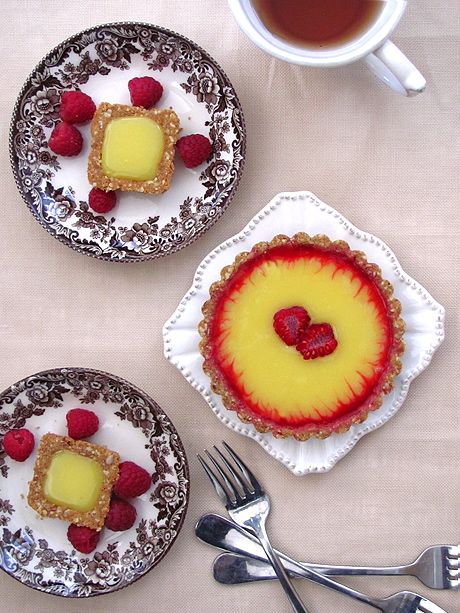 Lemon & Raspberry Tart with Almond Crust
