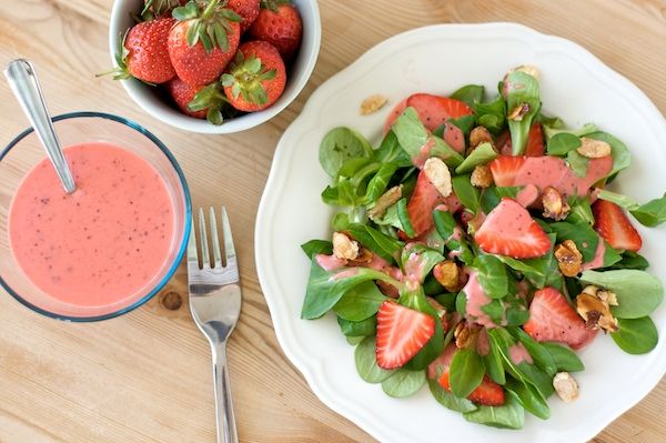 Salute Spring! Strawberry Salad with Strawberry Poppy Seed Dressing