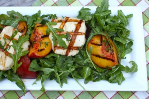 Grilling Fruit (Recipe: Grilled Peach and Haloumi Salad)