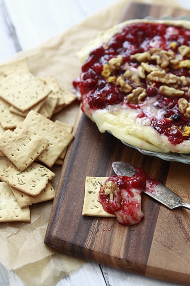 Baked Brie with Cranberry Sauce - The Toasty Kitchen