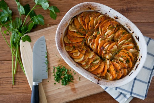 Maple-Roasted Sweet Potatoes and Parsnips