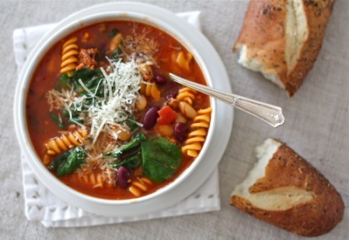 Soup from the Pantry (Recipe: Sausage, Bean & Pasta Soup with Spinach)