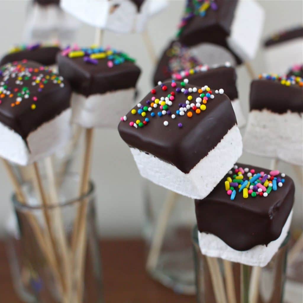 Chocolate-Dipped Vanilla Marshmallows for the Birthday Boy - Simple Bites