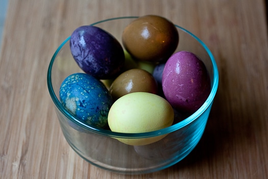 Naturally-dyed Easter eggs