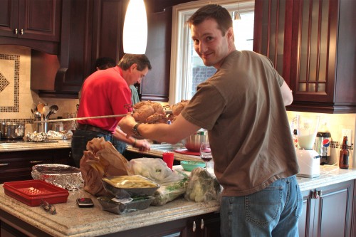 Men making meals for mothers