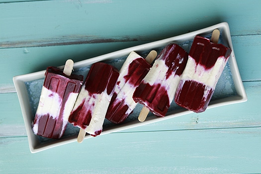 Blackberry Lime Cheesecake Popsicles