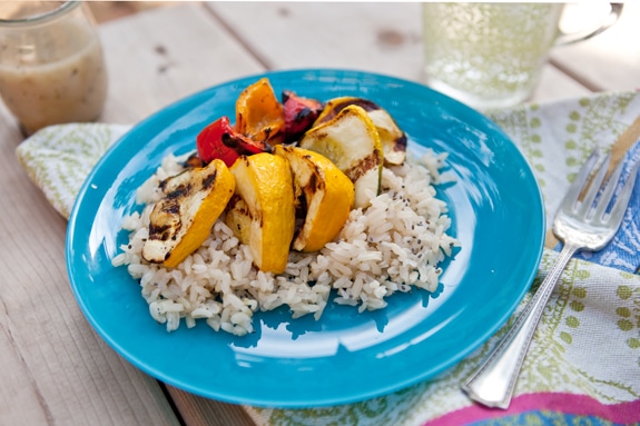 Garlic Grilled Pattypan with Chia Brown Rice