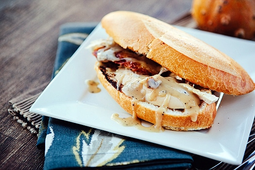 Chicken Noodle Soup with a Fresh Turkey Ciabatta Bread with all