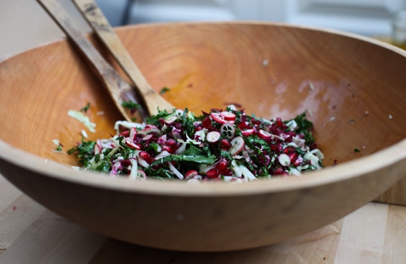 A Christmas salad of winter greens & seasonal fruit