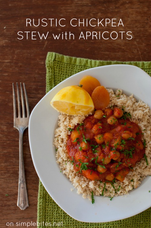 Rustic Chickpea Stew with Apricots & Turnip {slow-cooker recipe}