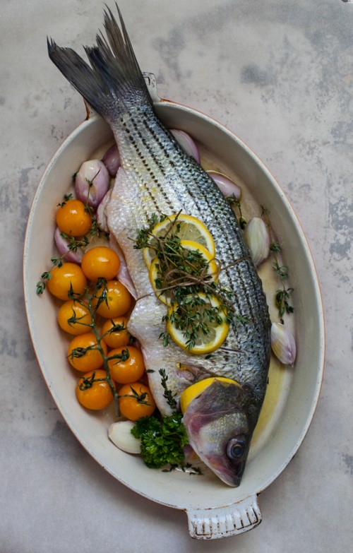 Bringing back Sunday dinner {new series}: Herb-Roasted Striped Bass
