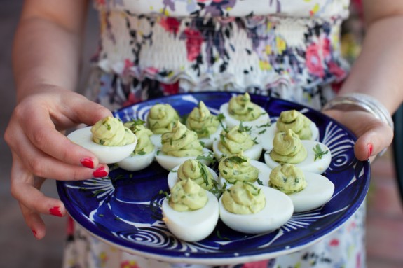 Guacamole deviled eggs