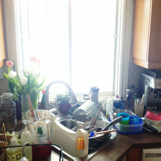 Spring cleaning the kitchen (homemade lemon-scented cleaner)