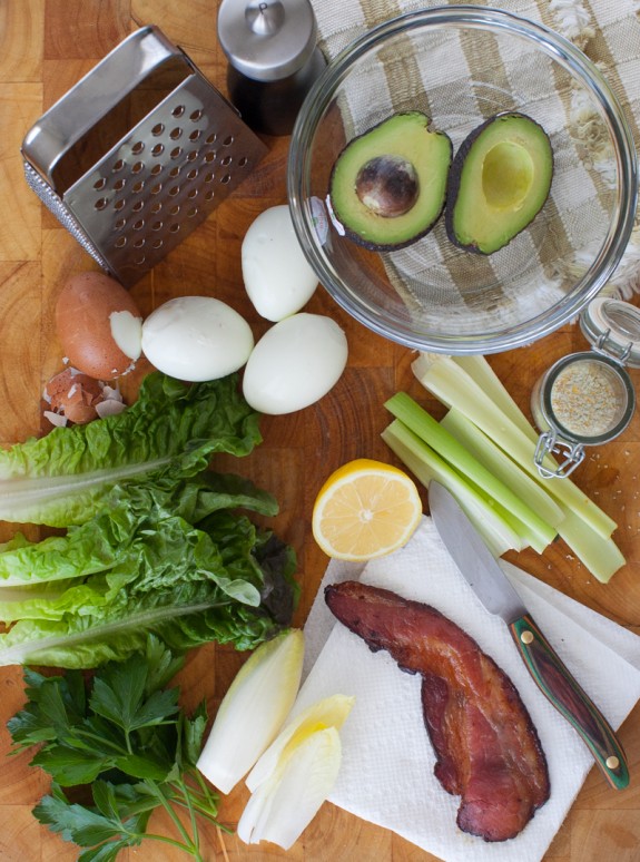 ingredients for avocado egg salad lettuce wraps