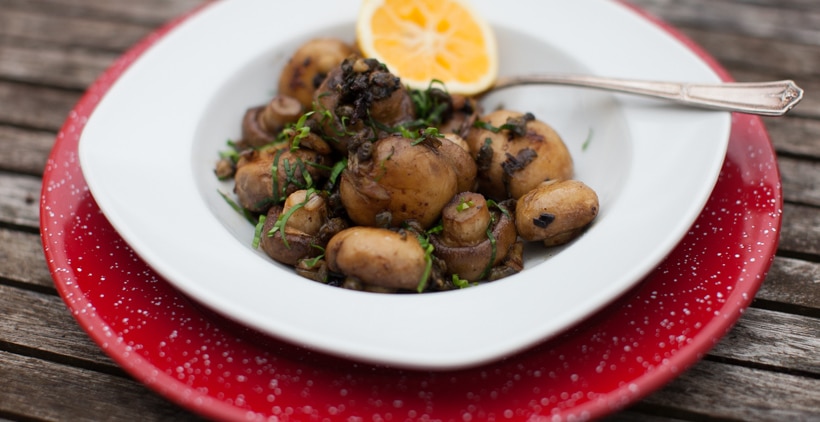 Butter Roasted Mushrooms & Ramps with Lemon