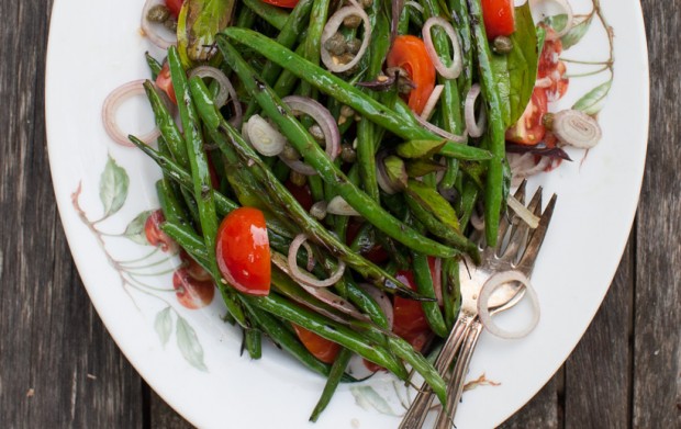 Grilled green bean salad on simplebites.net