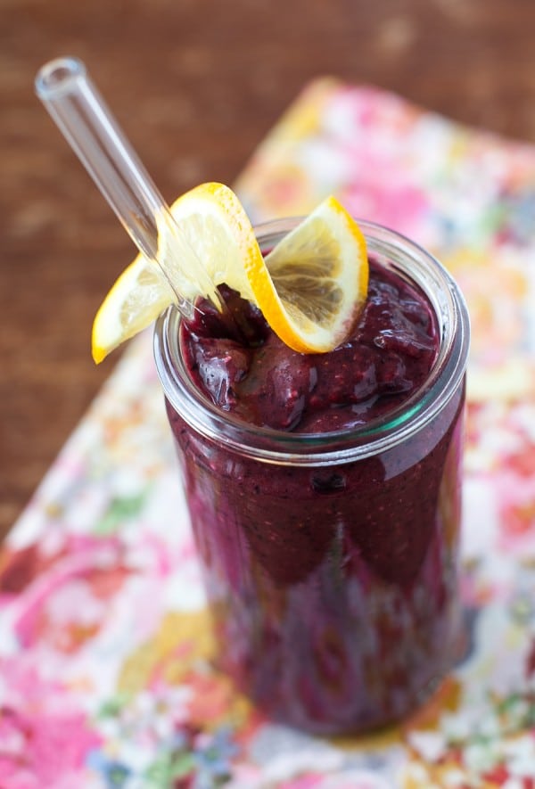 Meyer Lemon Blueberry Buzz Smoothie | Simple Bites #recipe #smoothie #gf #vegan 