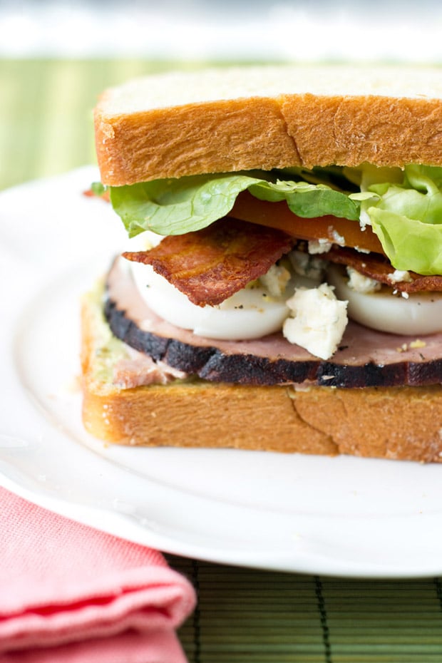 Cobb Salad Sandwich with Avocado Spread