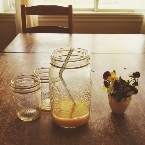 orange juice in jars