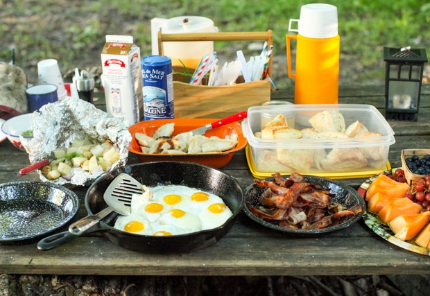An authentic campfire breakfast (Recipe: Sour Cream & Onion Potato Packets) | Simple Bites #recipe #breakfast #camping