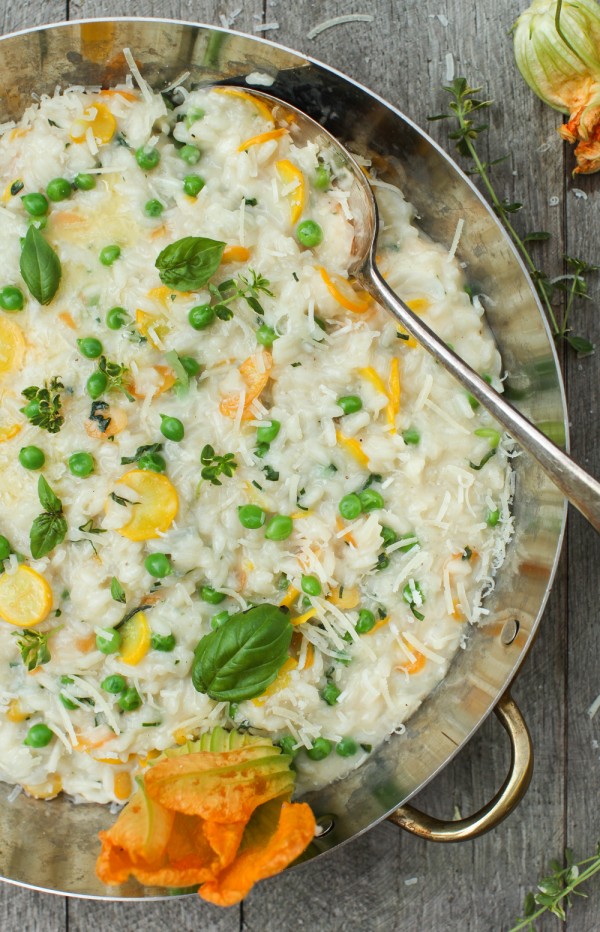 Early Summer Risotto with New Garden Vegetable & Herbs : Simple Bites #recipe