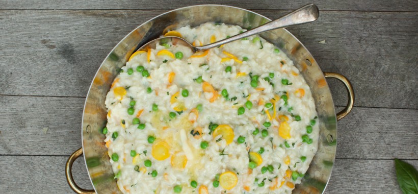 Early Summer Risotto with New Garden Vegetables