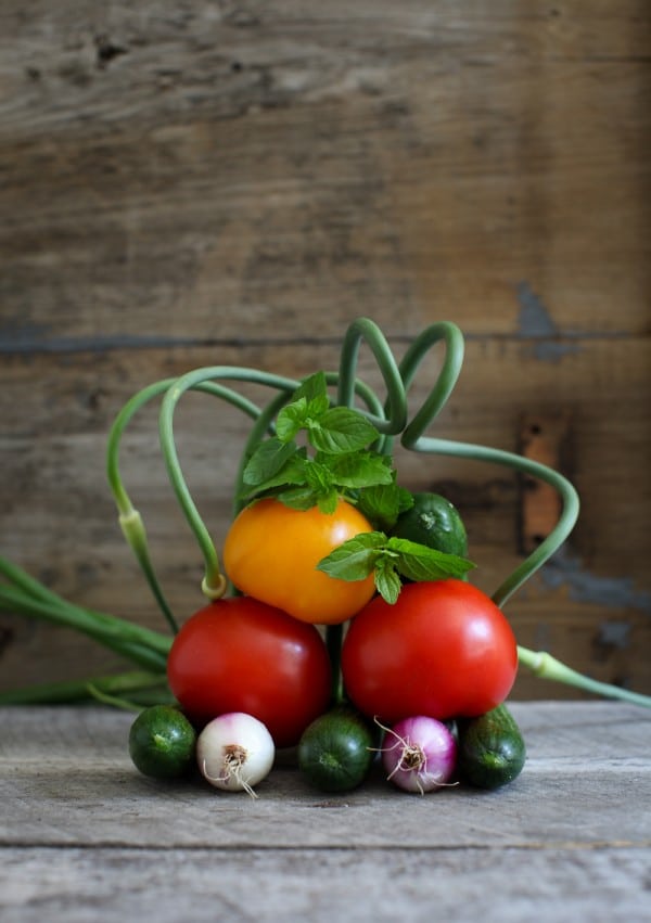 Fresh garden vegetables for Tabbouleh