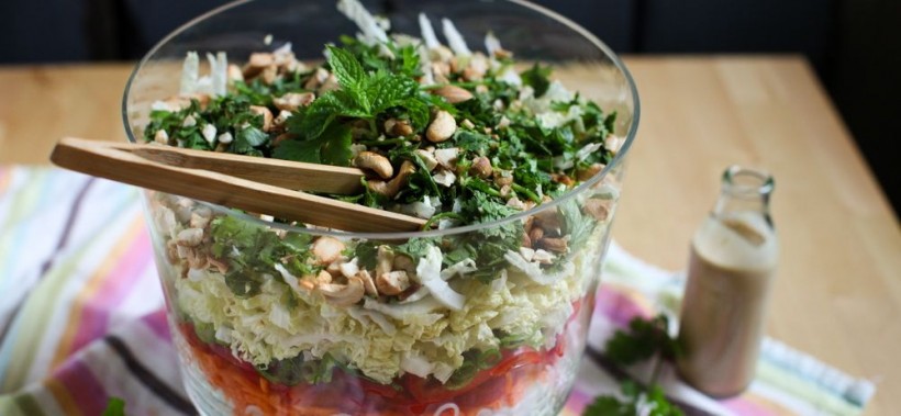 Crunchy Thai Noodle Salad with Peanut Dressing