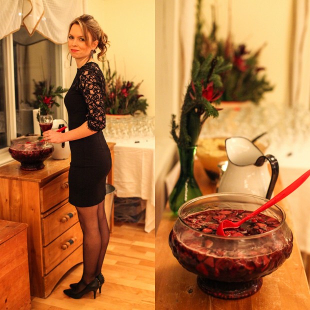 Winter sangria party punch