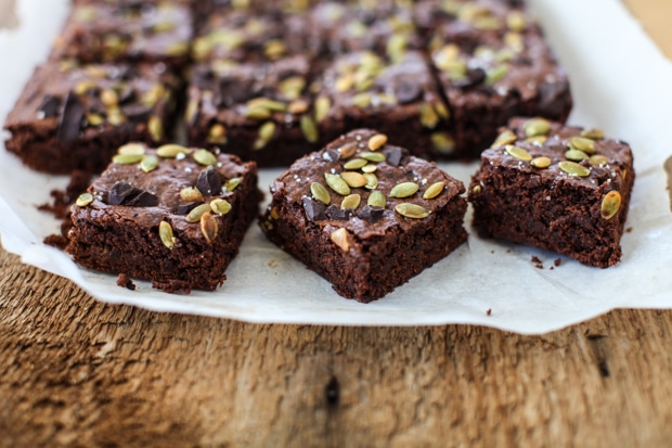 Pumpkin Seed Vegan Brownies | Simple Bites #recipe #vegan #brownies #baking #sweets