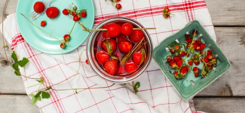 Quick Pickled Strawberries with Black Pepper and Tarragon