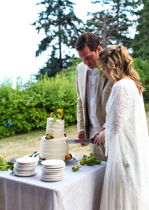 A simple, rustic wedding cake | Simple Bites #fruit #wedding #cake