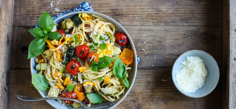 Eat Seasonal: Easy Roasted Vegetable Spaghetti