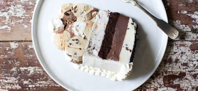 Meringue-Topped, Layered Ice Cream Birthday Cake - Simple Bites