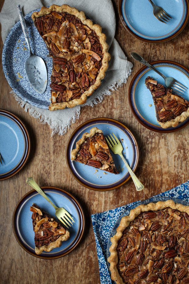 Marmalade Pecan Pie with Coconut Sugar, Bourbon and a hint of Chocolate || Simple Bites