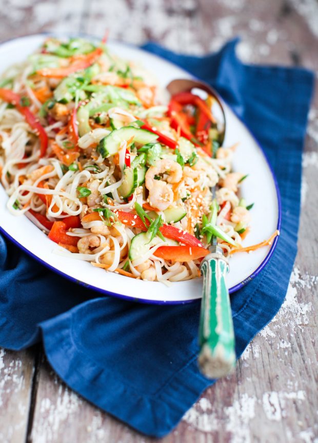 Vegan Meatball Rice Noodle Salad Full Of Plants