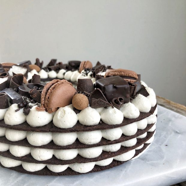 Chocolate Number Cake With Vanilla Buttercream Recipe - DoughCuts