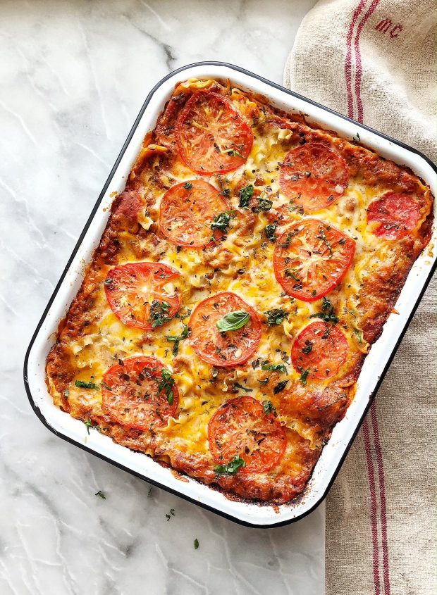 Comfort food for somber days: Red Lentil Lasagna - Simple Bites