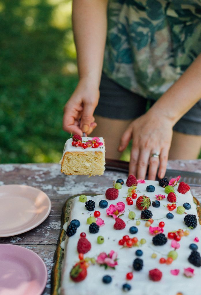 Carrot Sheet Cake with Buttercream Flowers - A Cozy Kitchen