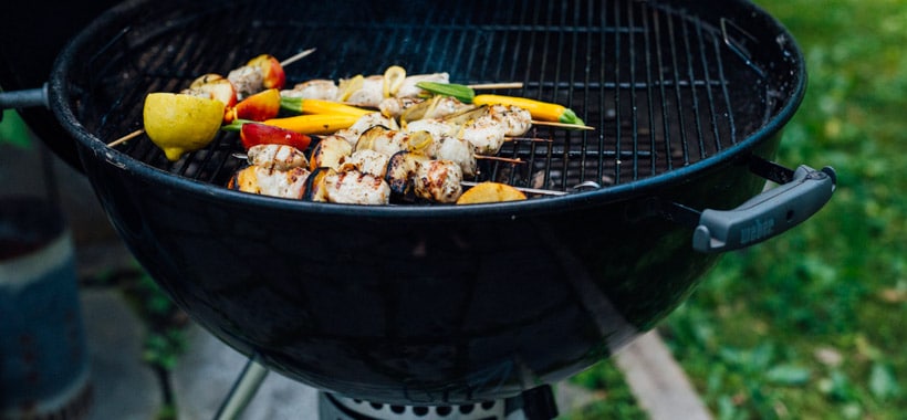 Grilled Peach and Chicken Kebabs