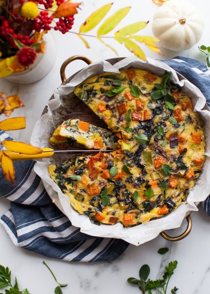 Swiss Chard, Leek and Sweet Potato Frittata - Simple Bites