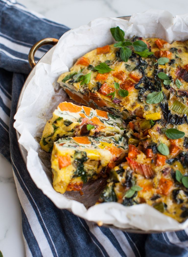 Swiss Chard, Leek and Sweet Potato Frittata