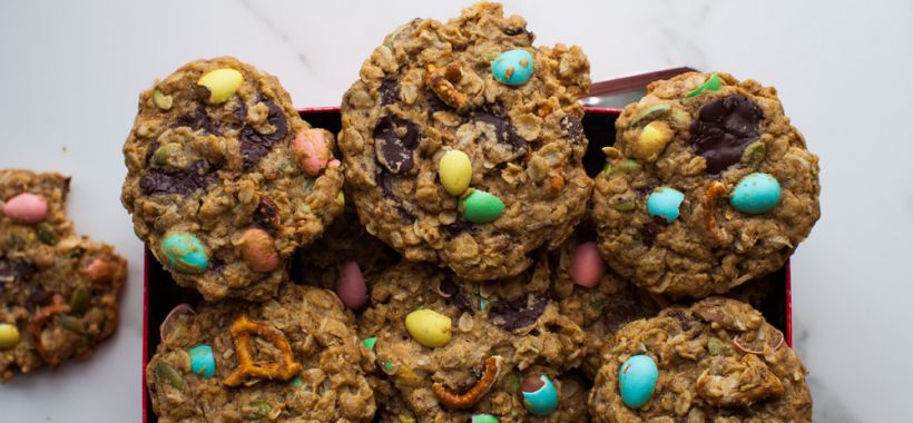 Chocolate Pretzel Monster Cookies