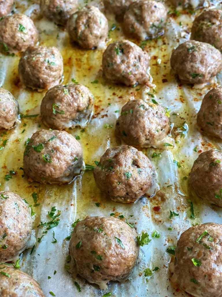 Meatballs from the sheet pan